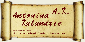 Antonina Kulundžić vizit kartica
